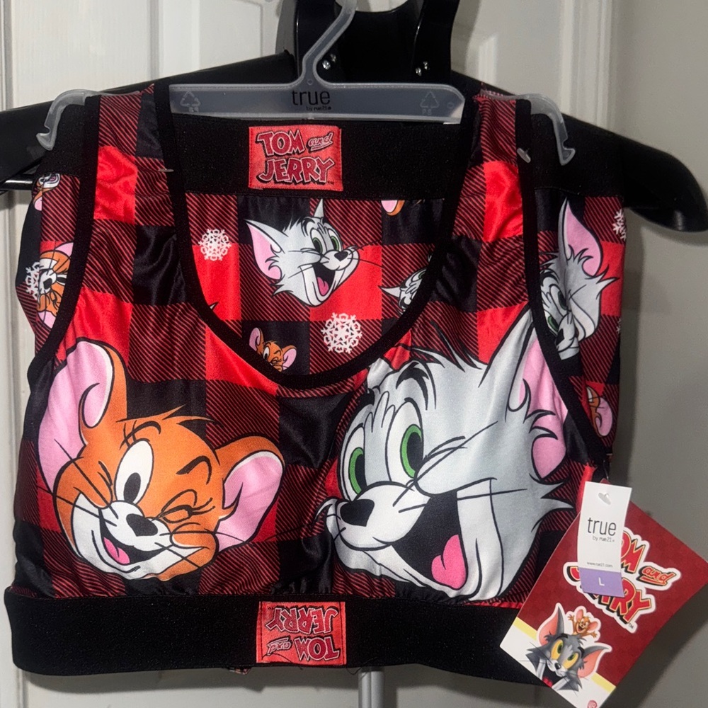 Tom and Jerry Plaid Crop Top